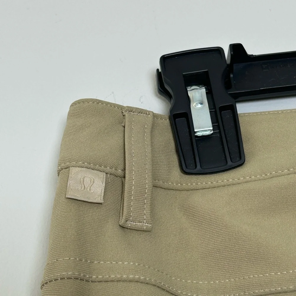 lululemon slim fit pants khaki beige size 31 stretch casual workwear
